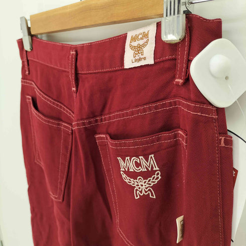 レジェールバイエムシーエム LEGERE by MCM キュプラ100% ロゴ 刺繍 5ポケット パンツ Y2K レディース ウエスト70 ヒップ95 股下75