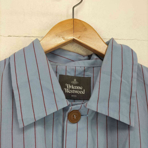 ヴィヴィアンウエストウッドマン Vivienne Westwood MAN 22SS ストライプショートワークシャツ メンズ