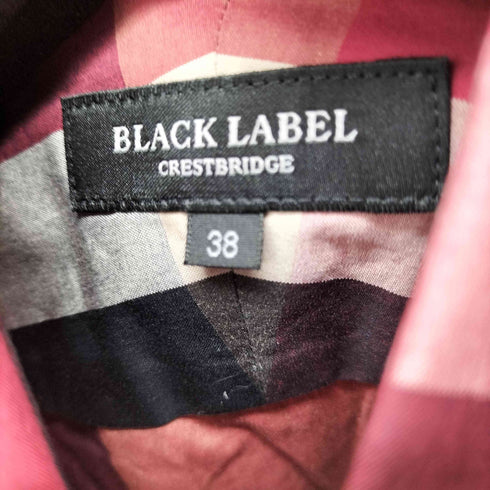 ブラックレーベルクレストブリッジ BLACK LABEL CRESTBRIDGE ワンポイント刺繍 チェックシャツ メンズ US:38