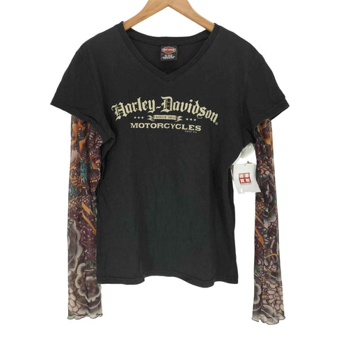 ハーレーダビッドソン HARLEY-DAVIDSON 袖レイヤードデザインプリントTシャツ メンズ XL