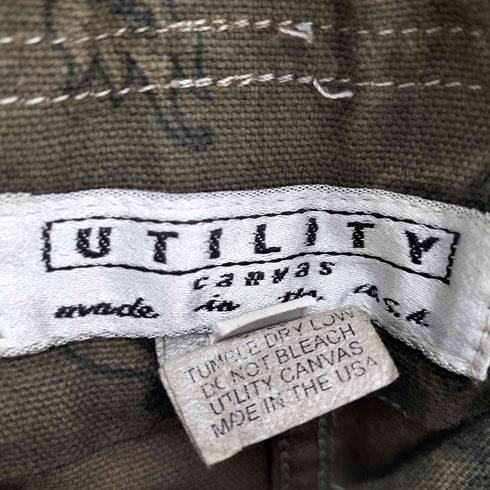 90S UTILITY canvas USA製 ペイズリー 総柄 イージー ショート パンツ メンズ M