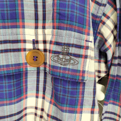 ヴィヴィアンウエストウッドマン Vivienne Westwood MAN 22SS フードドッキングチェックシャツ メンズ 46