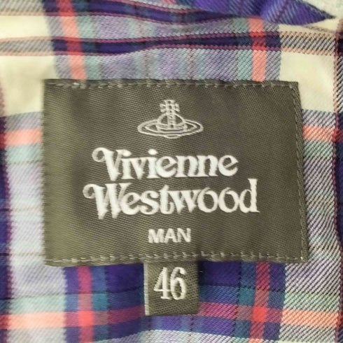 ヴィヴィアンウエストウッドマン Vivienne Westwood MAN 22SS フードドッキングチェックシャツ メンズ 46