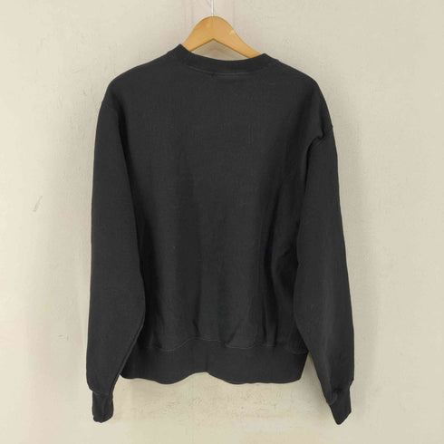 チャンピオン Champion 復刻 青単色タグ REVERSE WEAVE フロント刺繍スウェット ブラック WAGMI メンズ import:L