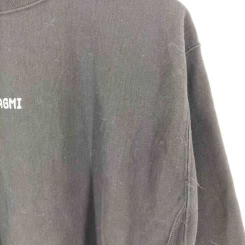チャンピオン Champion 復刻 青単色タグ REVERSE WEAVE フロント刺繍スウェット ブラック WAGMI メンズ import:L