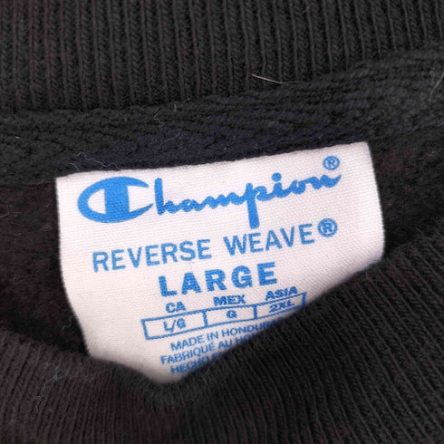 チャンピオン Champion 復刻 青単色タグ REVERSE WEAVE フロント刺繍スウェット ブラック WAGMI メンズ import:L