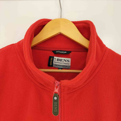 BENS Sportswear Company 90-2000s ワンポイント刺繍 ハイネック ジップアップ フリースジャケット メンズ 2XL