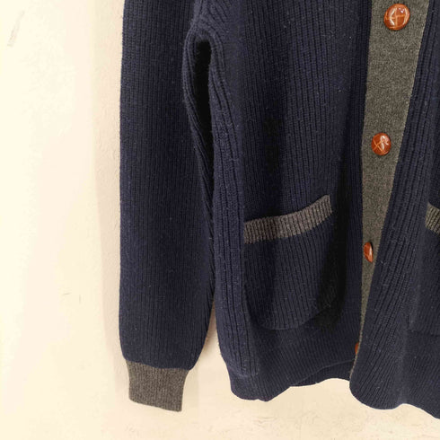KELAOR 畦編み モックネックウールカーディガン メンズ EUR:50