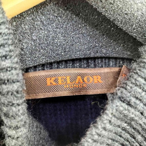 KELAOR 畦編み モックネックウールカーディガン メンズ EUR:50
