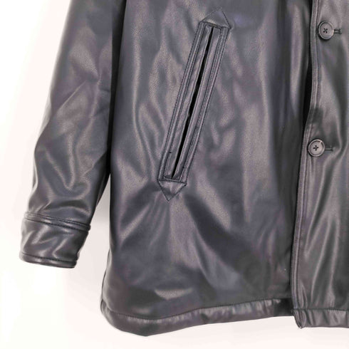エマクローズ EMMA CLOTHES シンセティックレザー オーバーサイズカーコート メンズ JPN:L