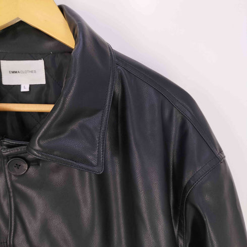 エマクローズ EMMA CLOTHES シンセティックレザー オーバーサイズカーコート メンズ JPN:L