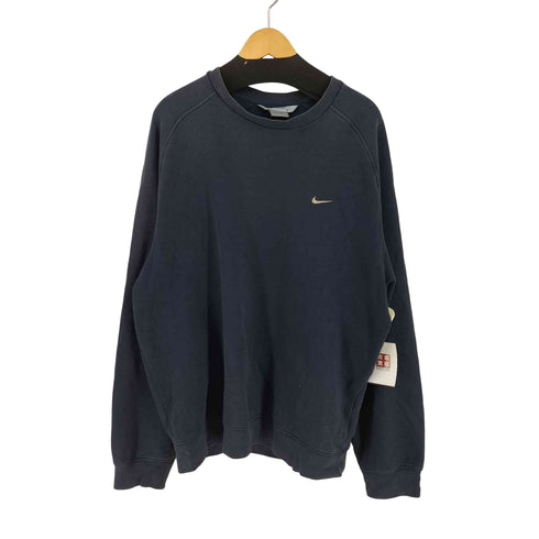 ナイキ NIKE 00s MADE IN MOLDOVA ワンポイント スウッシュ刺繍スウェット メンズ import:L