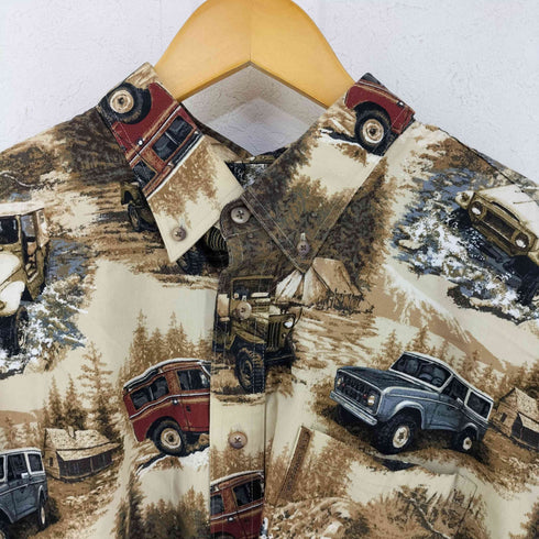 CLEARWATER オールオーバープリント BDシャツ 旧車 アウトドア メンズ import:XL