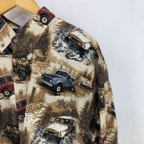 CLEARWATER オールオーバープリント BDシャツ 旧車 アウトドア メンズ import:XL