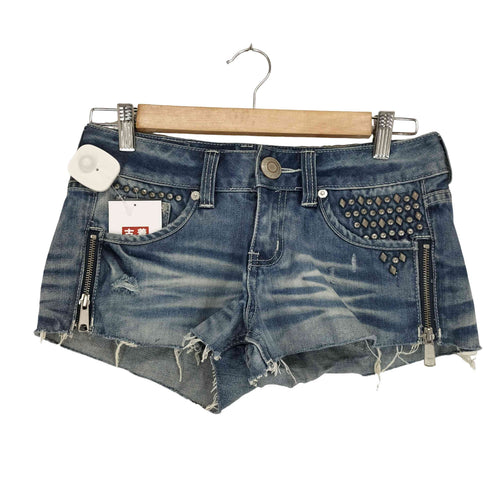 MAISON GREY スタッズ装飾ショートデニムパンツ レディース 26