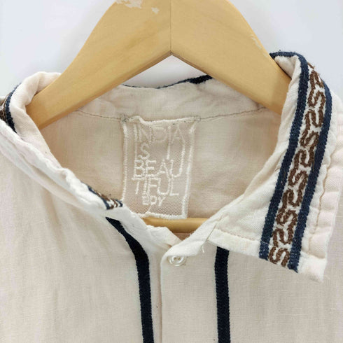 ニコアンド niko and... INDIA IS BEAUTIFUL BOY モチーフ刺繍シャツ メンズ JPN:L