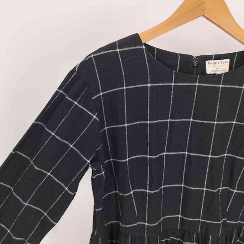 People Tree ORGANIC COTTON オーガニック コットン 手織り チェック ワンピース レディース JPN:M