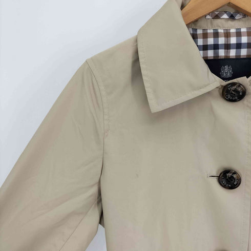 アクアスキュータム AQUASCUTUM パッカブルフード ウエストベルト 裏地 チェック スプリング コート ステンカラー コート レディース 8