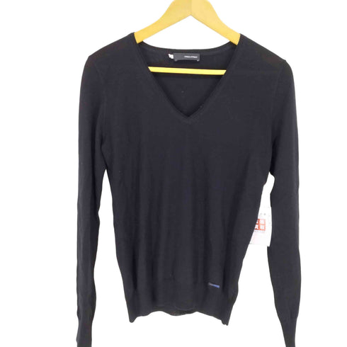 ディースクエアード DSQUARED2 裾ロゴプレートVネックニット メンズ XS
