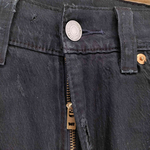 リーバイス Levis 505 製品染 ダメージ加工ブラックデニムパンツ メンズ W30L32