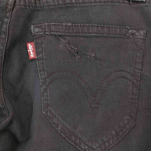 リーバイス Levis 505 製品染 ダメージ加工ブラックデニムパンツ メンズ W30L32