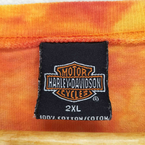 ハーレーダビッドソン HARLEY-DAVIDSON ファイヤーパターン 袖プリント長袖カットソー メンズ 2XL