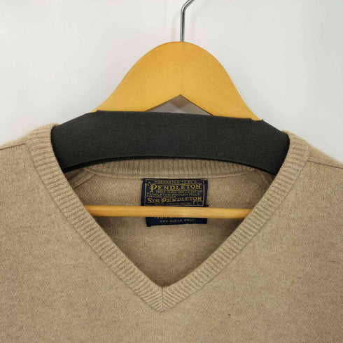 ペンドルトン PENDLETON 70S MADE IN USA カシミヤ100% Vネック ニット メンズ import:L