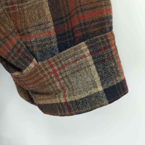 ペンドルトン PENDLETON 70S MADE IN USA オンブレ ウールオープンカラーシャツ ボードシャツ メンズ import:M