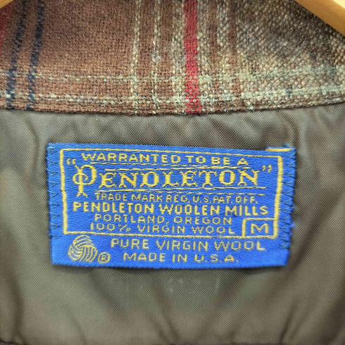 ペンドルトン PENDLETON 70S MADE IN USA オンブレ ウールオープンカラーシャツ ボードシャツ メンズ import:M