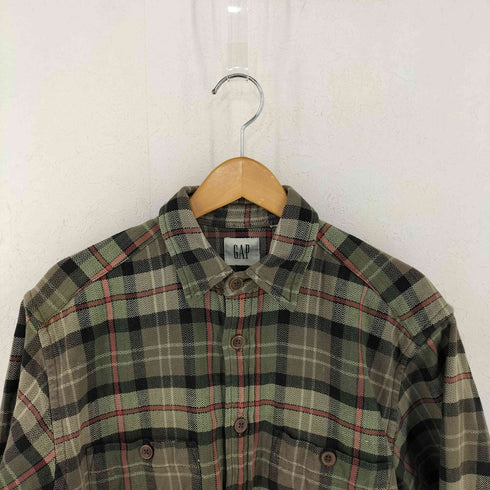 ギャップ Gap 90-00s OLD 白タグ 両ポケヘリンボーンチェックシャツ メンズ