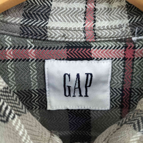ギャップ Gap 90-00s OLD 白タグ 両ポケヘリンボーンチェックシャツ メンズ