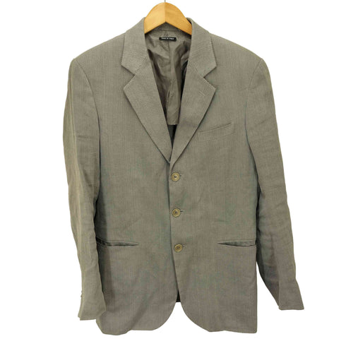 ジョルジオアルマーニ Giorgio Armani 3B シルク混 背抜きテーラードジャケット BORGO 21 黒タグ メンズ 48