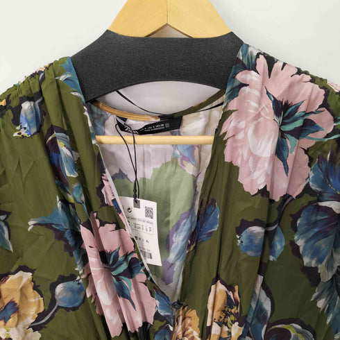 ザラ ZARA フロントオープン フラワーサロペット レディース S