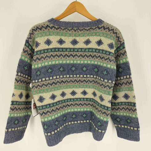 エルエルビーン L.L.Bean 70-80S 幾何学柄 アクリル コットン混 モヘヤ クロップド ニット メンズ import:S