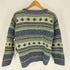 エルエルビーン L.L.Bean 70-80S 幾何学柄 アクリル コットン混 モヘヤ クロップド ニット メンズ import:S