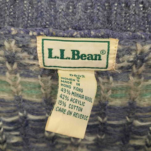 エルエルビーン L.L.Bean 70-80S 幾何学柄 アクリル コットン混 モヘヤ クロップド ニット メンズ import:S