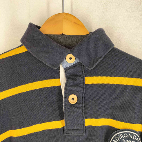トミーヒルフィガー TOMMY HILFIGER ワンポイントパッチ ボーダーポロシャツ メンズ M
