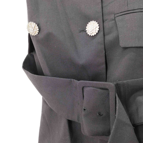 ザラ ZARA フリルショルダー ビジューダブルジャケット レディース import:S