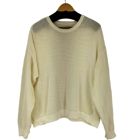 ヒンソン HINSON メッシュニットクルーネックプルオーバールーズシルエットロングスリーブ メンズ JPN:M