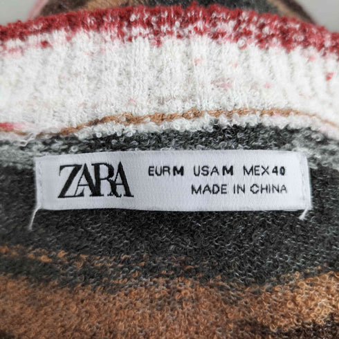 ザラ ZARA ストライプジャガードセーター ニット メンズ M
