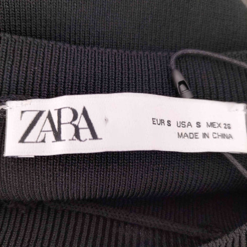 ザラ ZARA パフスリーブ ドッキングニットシャツ レディース import:S