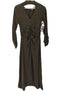 ザラ ZARA Midi Khaki black check print dress チェック柄プリントドレス レディース import:S