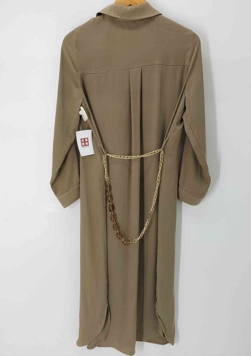 ザラ ZARA チェーンベルト サテンシャツワンピース レディース import:XS