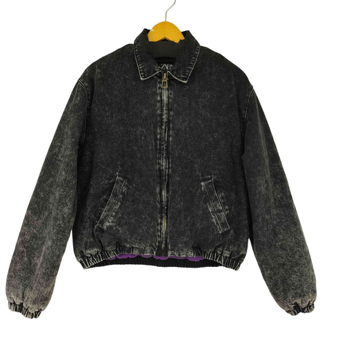 ザラ ZARA 中綿ブラックデニムジャケット メンズ S