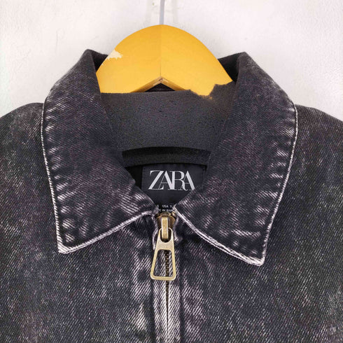 ザラ ZARA 中綿ブラックデニムジャケット メンズ S