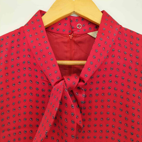 ピエールカルダン pierre cardin シルク100 総柄 ボウタイワンピース レディース 7
