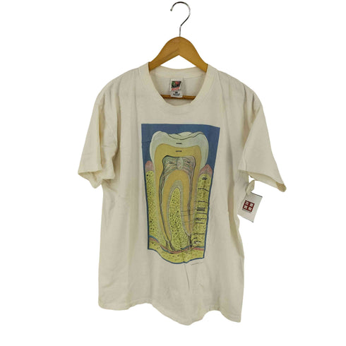フルーツオブザルーム FRUIT OF THE LOOM フロントグラフィックプリントTシャツ アナトミカチャート社 解剖図 歯プリント メンズ import:XL