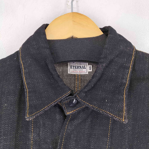 エターナル ETERNAL ヒッコリー ストライプ パッチワーク デニム カバーオール メンズ 40