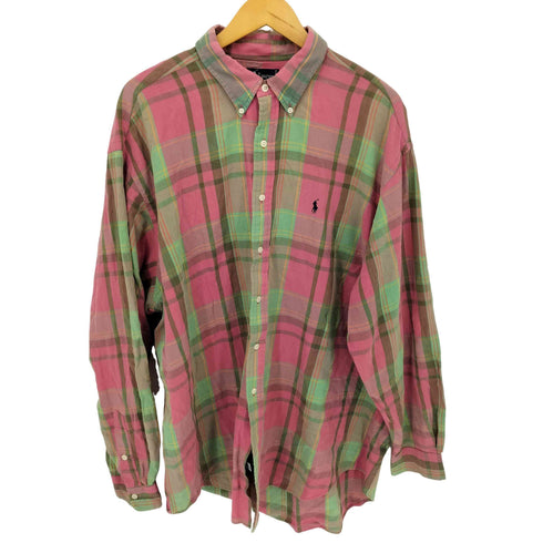 ラルフローレン RALPH LAUREN 90S BIG SHIRT チェックBDシャツ メンズ import:XL