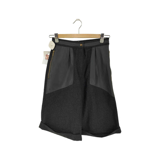 レコパン LES COPAINS MADE IN ITALY レザー切替 メルトンウールクロップドパンツ LAMPO レディース 1